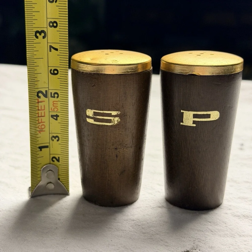 Salt & Pepper Shakers MCM Mid Century Modern Wood Japan 1950's